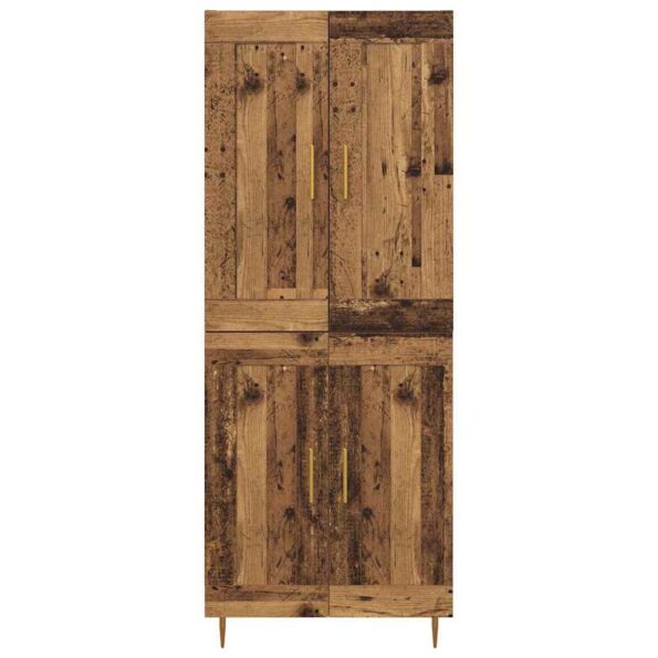 vidaXL Highboard Staré drevo 69,5 x 34 x 180 cm Kompozitné drevo – Obrázok 8