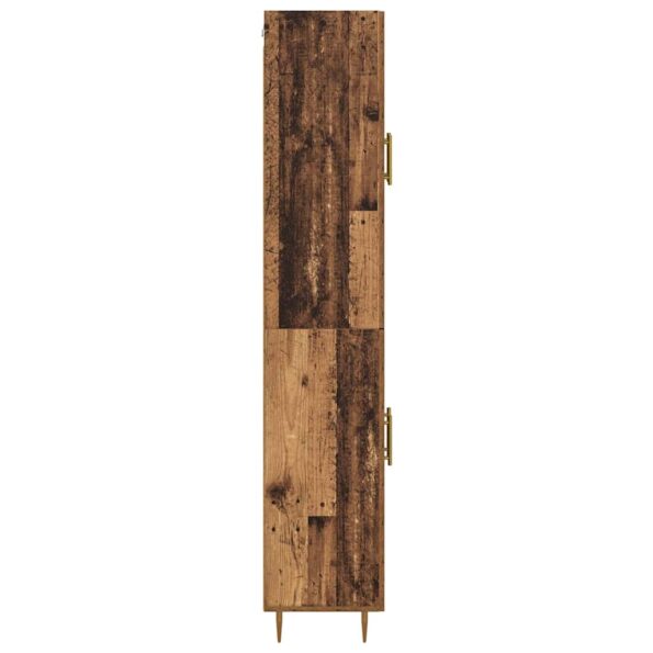 vidaXL Highboard Staré drevo 69,5 x 34 x 180 cm Kompozitné drevo – Obrázok 9
