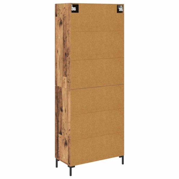 vidaXL Highboard Staré drevo 69,5 x 34 x 180 cm Kompozitné drevo – Obrázok 10