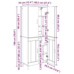 vidaXL Highboard Staré drevo 69,5 x 34 x 180 cm Kompozitné drevo – Obrázok 13