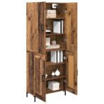 vidaXL Highboard Staré drevo 69,5 x 34 x 180 cm Kompozitné drevo – Obrázok 3