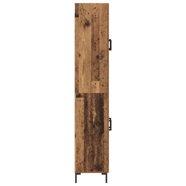 vidaXL Highboard Staré drevo 69,5 x 34 x 180 cm Kompozitné drevo – Obrázok 9
