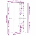 vidaXL Highboard 2 pcs Staré drevo Kompozitné drevo – Obrázok 13
