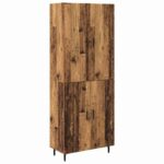 vidaXL Highboard 2 pcs Staré drevo Kompozitné drevo – Obrázok 2