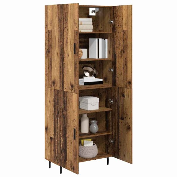 vidaXL Highboard 2 pcs Staré drevo Kompozitné drevo – Obrázok 3