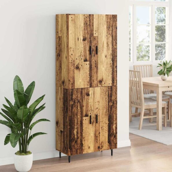 vidaXL Highboard 2 pcs Staré drevo Kompozitné drevo – Obrázok 4