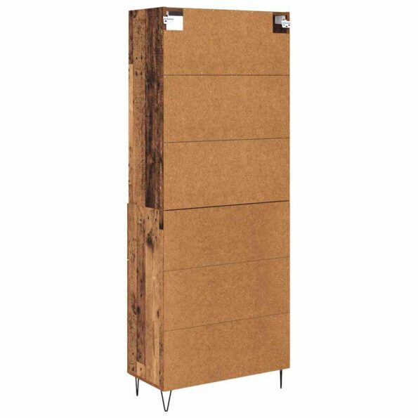 vidaXL Highboard Staré drevo 69,5 x 32,5 x 180 cm Kompozitné drevo – Obrázok 10