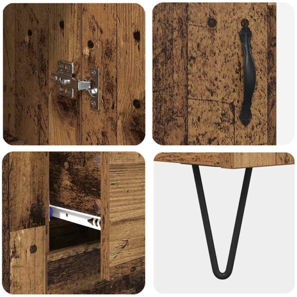 vidaXL Highboard Staré drevo 69,5 x 32,5 x 180 cm Kompozitné drevo – Obrázok 11