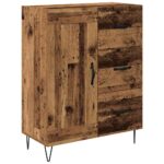 vidaXL Highboard Staré drevo 69,5 x 32,5 x 180 cm Kompozitné drevo – Obrázok 6