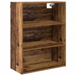 vidaXL Highboard Staré drevo 69,5 x 32,5 x 180 cm Kompozitné drevo – Obrázok 7