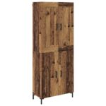 vidaXL Highboard 2 pcs Staré drevo Kompozitné drevo – Obrázok 2