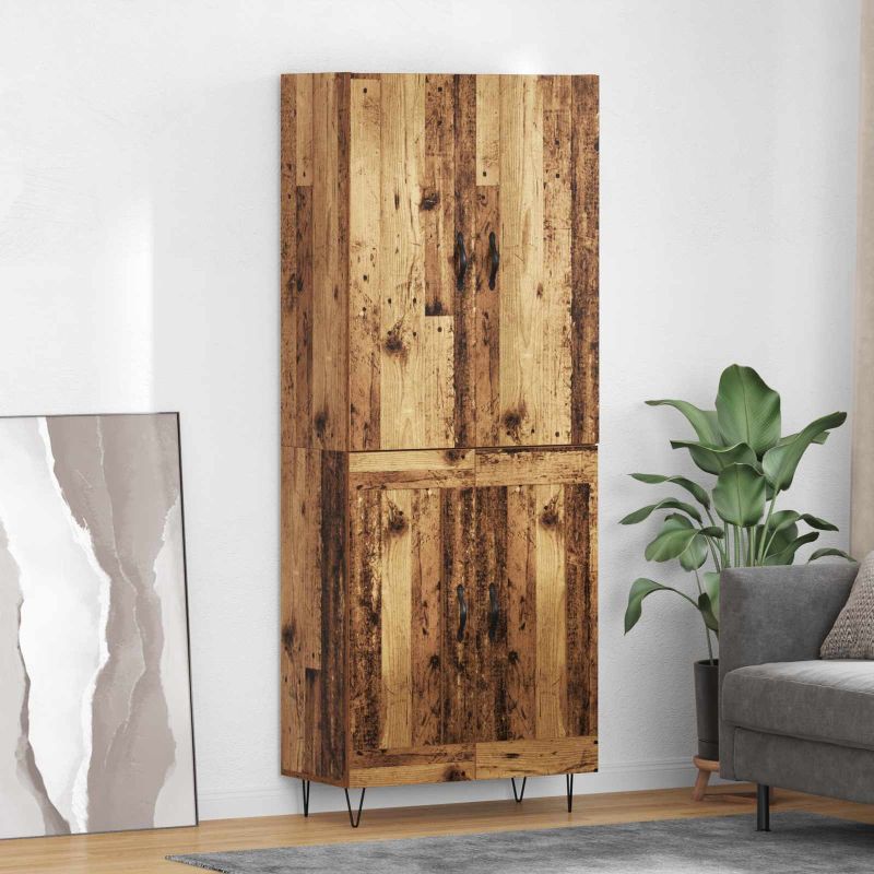 3415658_1.jpg vidaXL Highboard 2 pcs Staré drevo Kompozitné drevo – Obrázok 1