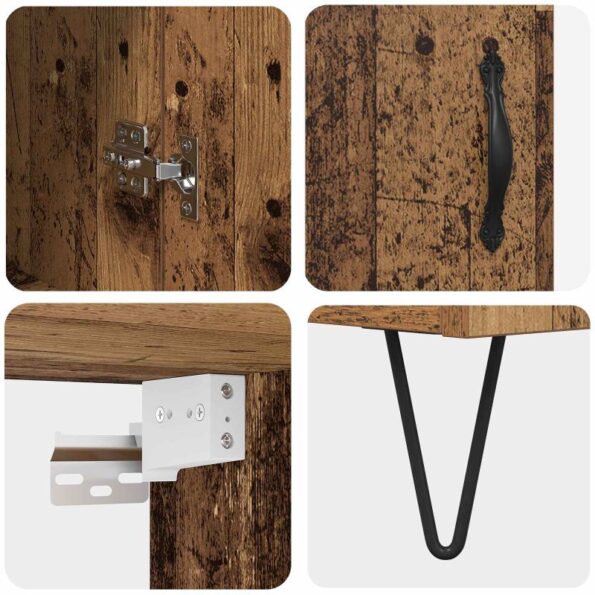 vidaXL Highboard 2 pcs Staré drevo Kompozitné drevo – Obrázok 11