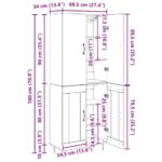 vidaXL Highboard 2 pcs Staré drevo Kompozitné drevo – Obrázok 13