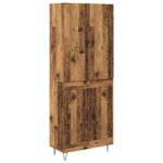 vidaXL Highboard 2 pcs Staré drevo Kompozitné drevo – Obrázok 2