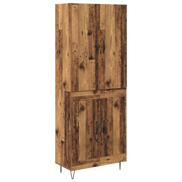 vidaXL Highboard 2 pcs Staré drevo Kompozitné drevo – Obrázok 2