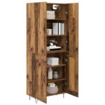 vidaXL Highboard 2 pcs Staré drevo Kompozitné drevo – Obrázok 3