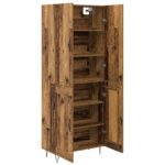 vidaXL Highboard 2 pcs Staré drevo Kompozitné drevo – Obrázok 5