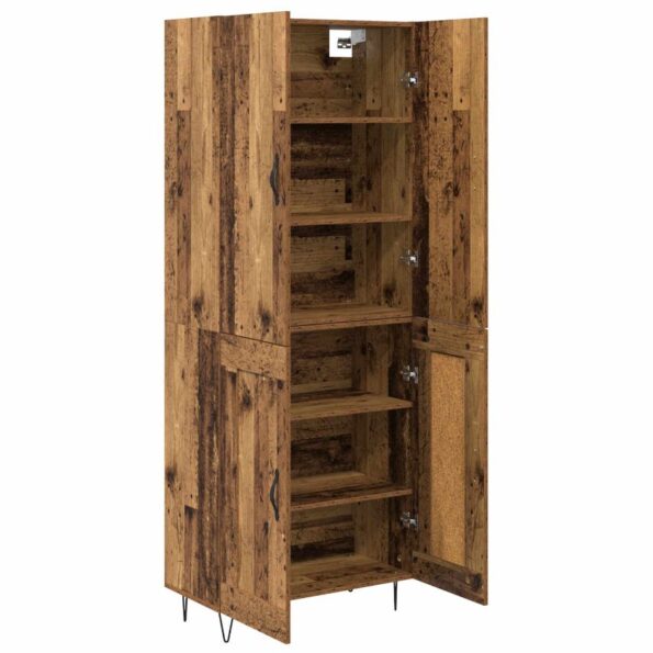 vidaXL Highboard 2 pcs Staré drevo Kompozitné drevo – Obrázok 5