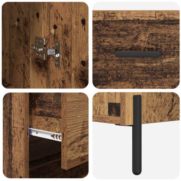 vidaXL Highboard 2 pcs Staré drevo Kompozitné drevo – Obrázok 11