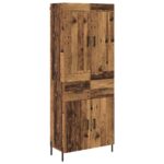 vidaXL Highboard 2 pcs Staré drevo Kompozitné drevo – Obrázok 2