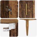 vidaXL Highboard 2 pcs Staré drevo Sklo – Obrázok 11