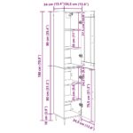 vidaXL Highboard 2 pcs Staré drevo Sklo – Obrázok 13
