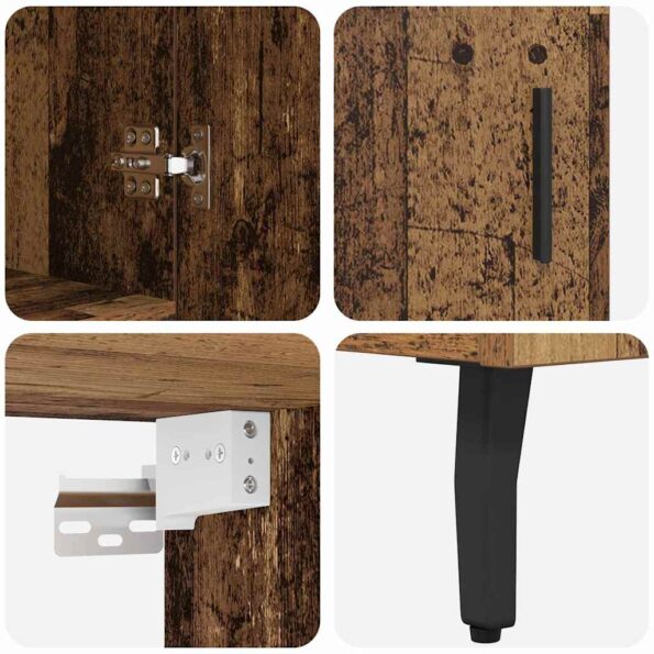 vidaXL Highboard Staré drevo 69,5 x 34 x 180 cm – Obrázok 11