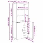 vidaXL Highboard Staré drevo 69,5 x 34 x 180 cm – Obrázok 13