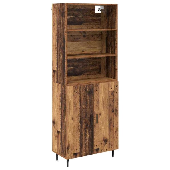 vidaXL Highboard Staré drevo 69,5 x 34 x 180 cm – Obrázok 2
