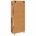 vidaXL Highboard 2 pcs Staré drevo Drevovláknitá doska a sklo – Obrázok 10