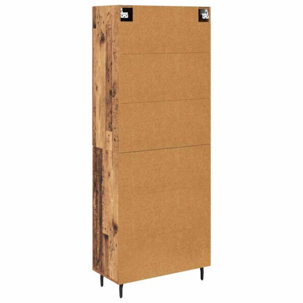 vidaXL Highboard 2 pcs Staré drevo Drevovláknitá doska a sklo – Obrázok 10