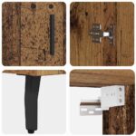 vidaXL Highboard 2 pcs Staré drevo Drevovláknitá doska a sklo – Obrázok 11
