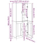 vidaXL Highboard 2 pcs Staré drevo Drevovláknitá doska a sklo – Obrázok 13