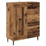 vidaXL Highboard 2 pcs Staré drevo Drevovláknitá doska a sklo – Obrázok 6