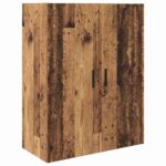 vidaXL Highboard 2 pcs Staré drevo Drevovláknitá doska a sklo – Obrázok 7