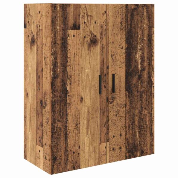 vidaXL Highboard 2 pcs Staré drevo Drevovláknitá doska a sklo – Obrázok 7