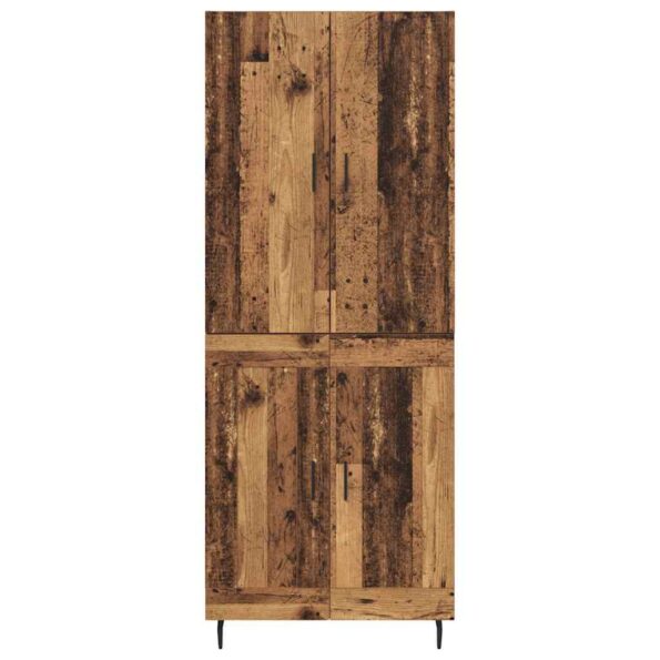 vidaXL Highboard 2 pcs Staré drevo Drevovláknitá doska a sklo – Obrázok 8