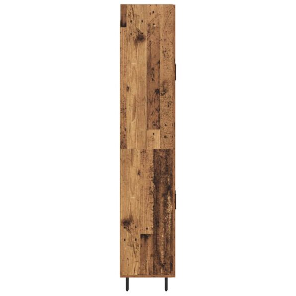 vidaXL Highboard 2 pcs Staré drevo Drevovláknitá doska a sklo – Obrázok 9