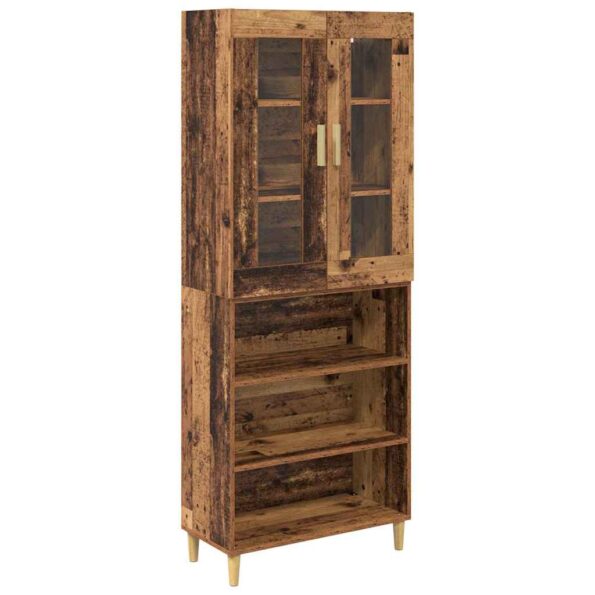 vidaXL Highboard Staré drevo 69,5 x 34 x 180 cm – Obrázok 2