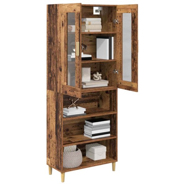 vidaXL Highboard Staré drevo 69,5 x 34 x 180 cm – Obrázok 3