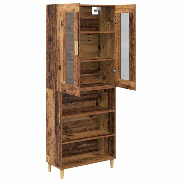vidaXL Highboard Staré drevo 69,5 x 34 x 180 cm – Obrázok 5
