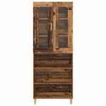 vidaXL Highboard Staré drevo 69,5 x 34 x 180 cm – Obrázok 8
