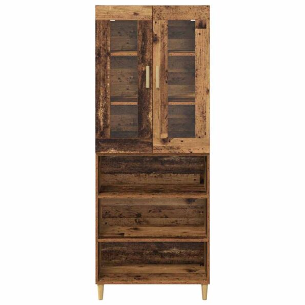 vidaXL Highboard Staré drevo 69,5 x 34 x 180 cm – Obrázok 8