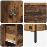 vidaXL Highboard Staré drevo 34,5 x 34 x 180 cm Kompozitné drevo – Obrázok 11