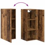 vidaXL Highboard Staré drevo 34,5 x 34 x 180 cm Kompozitné drevo – Obrázok 13