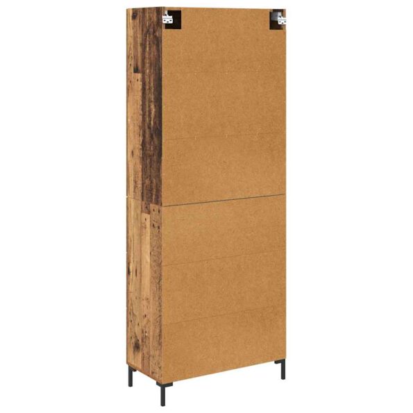 vidaXL Highboard Staré drevo 69,5 x 32,5 x 180 cm Kompozitné drevo – Obrázok 10