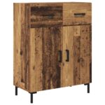 vidaXL Highboard Staré drevo 69,5 x 32,5 x 180 cm Kompozitné drevo – Obrázok 6