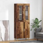 vidaXL Highboard Staré drevo 69,5 x 34 x 180 cm