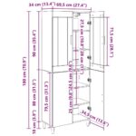 vidaXL Highboard Staré drevo 69,5 x 34 x 180 cm – Obrázok 13